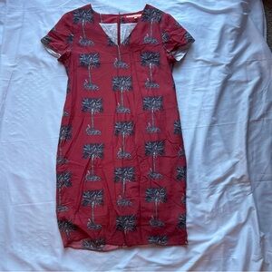 Vilagallo | Red Palm Tree and Crane Print Dress Sz 40